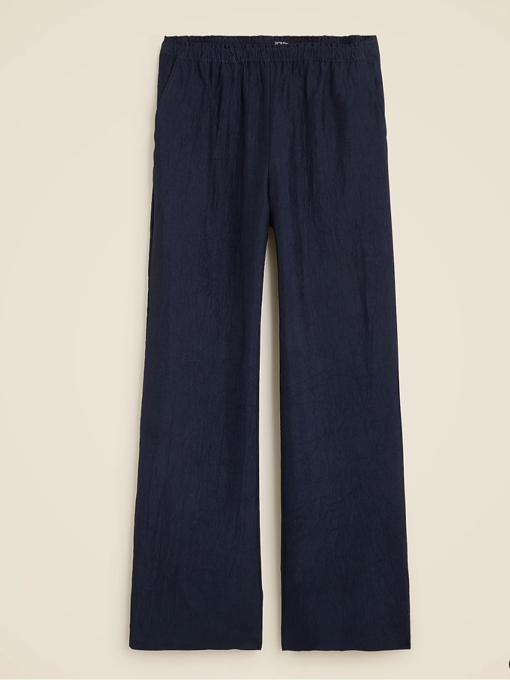 Navy Stratus Wide-Leg Elastic Waist Pants
